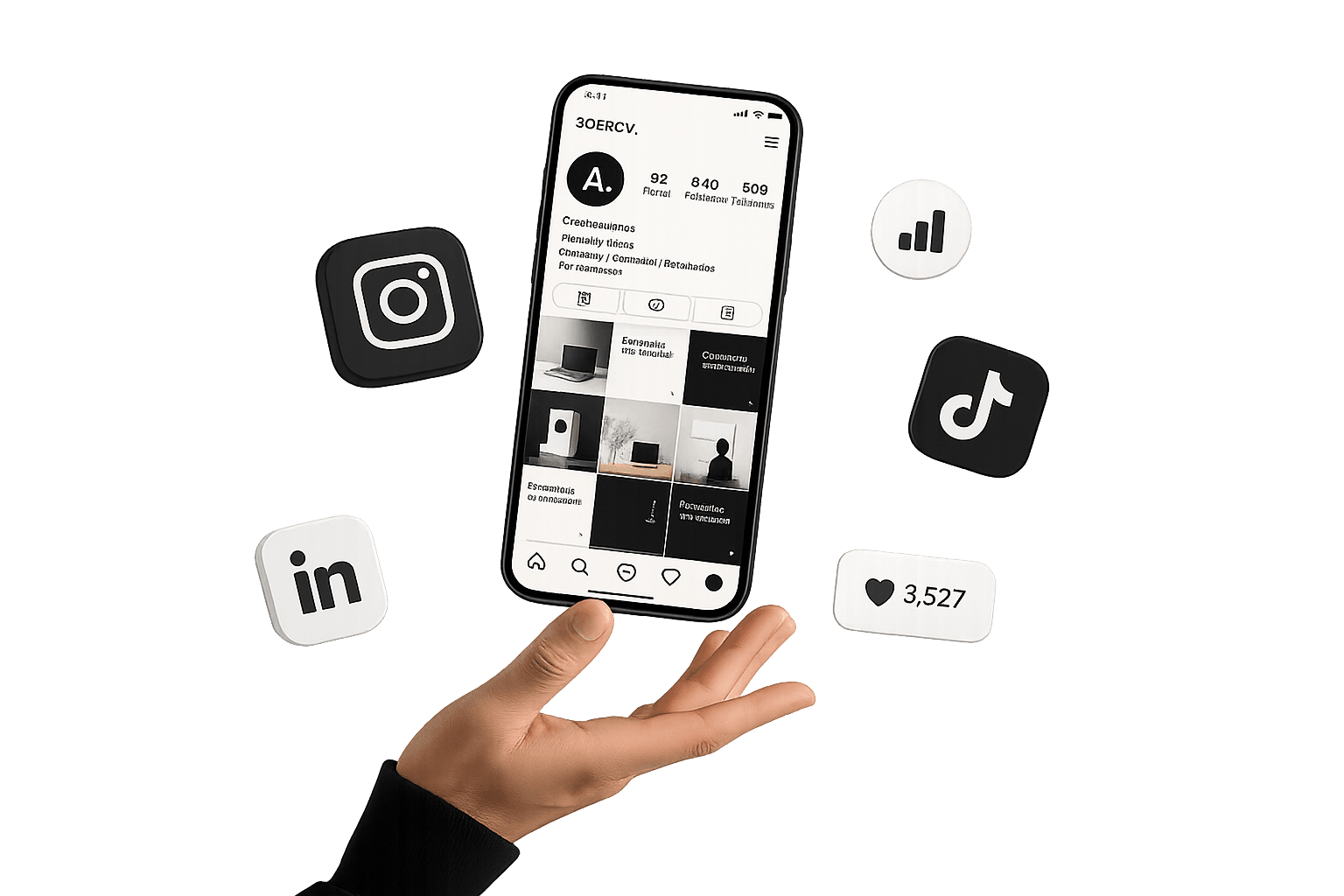 Gestión de redes sociales: Instagram, LinkedIn, TikTok y métricas — GoPrime