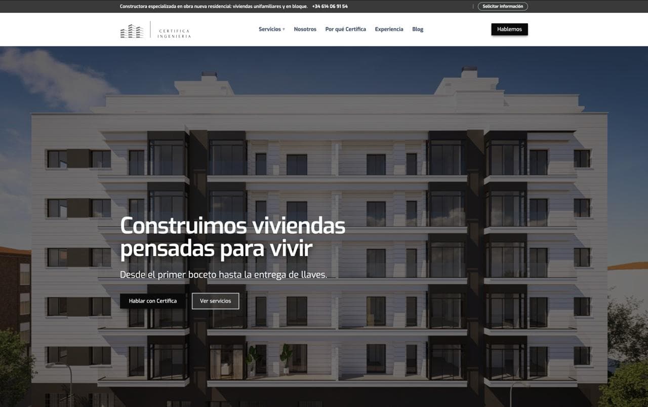 Web para Certifica Ingeniería — desarrollo web y diseño por GoPrime Digital, Madrid