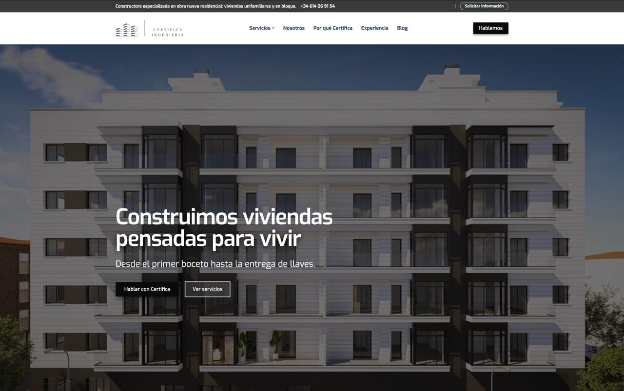 Web para Certifica Ingeniería — desarrollo web y diseño por GoPrime Digital, Madrid